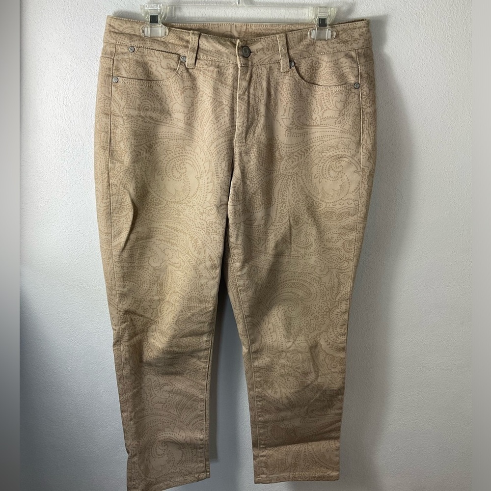 Talbots Tan Curvy Slim Crop Jeans Sz 8